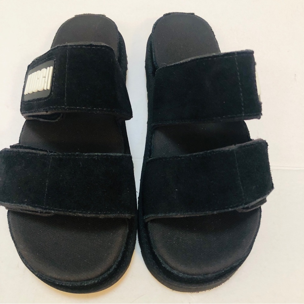 NEW! UGG Greer Platform Slide Sandals Slip-On Black Suede Never Worn! US Sz 8.5